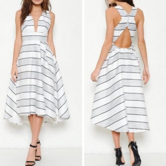 NWT L'ATISTE Striped Hi-Lo‎ Midi Summer Dress S - Picture 13 of 13